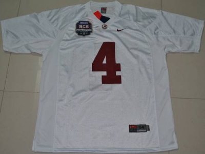 Jerseys Factory Cheap Crimson Tide #4 Marquis Maze White 2012 BC