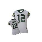 Jerseys Factory Cheap Packers #12 Aaron Rodgers White Women's Fi