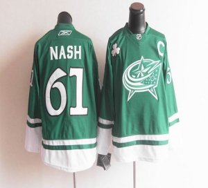 Jerseys Factory Cheap Blue Jackets St Patty's Day #61 Rick Nash