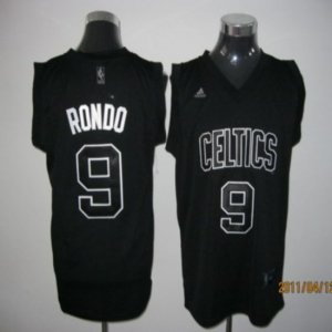 Jerseys Factory Cheap Celtics #9 Rajon Rondo Black Shadow Stitch