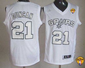 Jerseys Factory Cheap Spurs #21 Tim Duncan White Winter On-Court