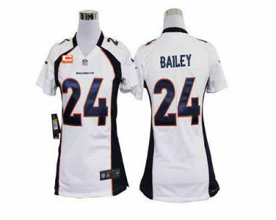 Jerseys Factory Cheap Nike Broncos #24 Champ Bailey White With C