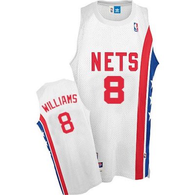 Jerseys Factory Cheap Nets #8 Deron Williams White ABA Hardwood