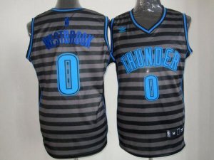 Jerseys Factory Cheap Thunder #0 Russell Westbrook Black/Grey Gr