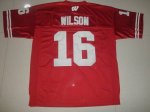 Jerseys Factory Cheap Badgers #16 Russell Wilson Red Embroidered
