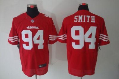 Jerseys Factory Cheap Nike 49ers #94 Justin Smith Red Team Color