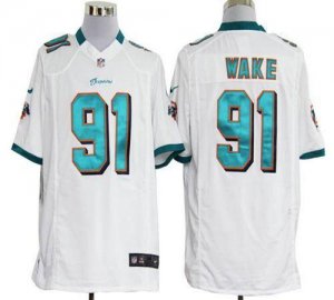 Jerseys Factory Cheap Nike Dolphins #91 Cameron Wake White Men's