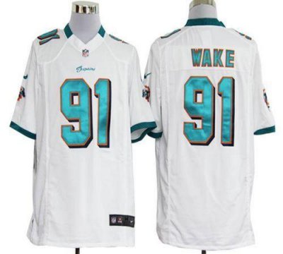 Jerseys Factory Cheap Nike Dolphins #91 Cameron Wake White Men's