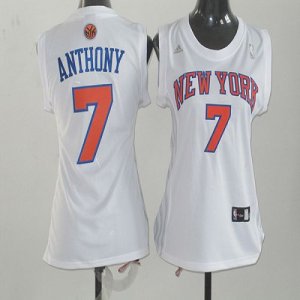 Jerseys Factory Cheap Knicks #7 Carmelo Anthony White Women Fash