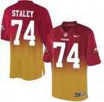 Jerseys Factory Cheap Nike 49ers #74 Joe Staley Red/Gold Men's S