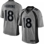 Jerseys Factory Cheap Nike Broncos #18 Peyton Manning Gray Men's