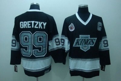 Jerseys Factory Cheap Kings #99 Wayne Gretzky Black CCM Throwbac