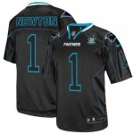 Jerseys Factory Cheap Nike Panthers #1 Cam Newton Lights Out Bla