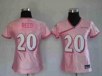 Jerseys Factory Cheap Ravens #20 Ed Reed Lady Pink Embroidered N