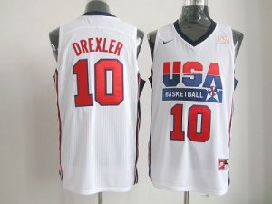 Jerseys Factory Cheap Nike Team USA #10 Clyde Drexler White 2012