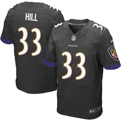 Jerseys Factory Cheap Nike Ravens #33 Will Hill Black Alternate