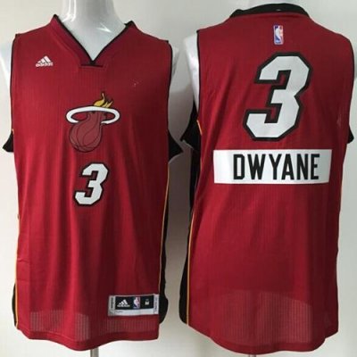 Jerseys Factory Cheap Heat #3 Dwyane Wade Red 2014-15 Christmas