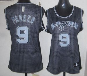Jerseys Factory Cheap Spurs #9 Tony Parker Black Women's Rhythm