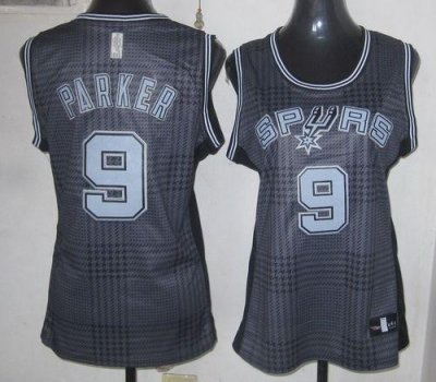Jerseys Factory Cheap Spurs #9 Tony Parker Black Women's Rhythm