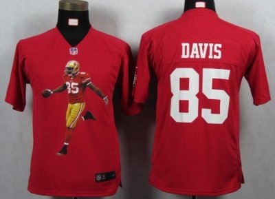 Jerseys Factory Cheap Nike 49ers #85 Vernon Davis Red Team Color