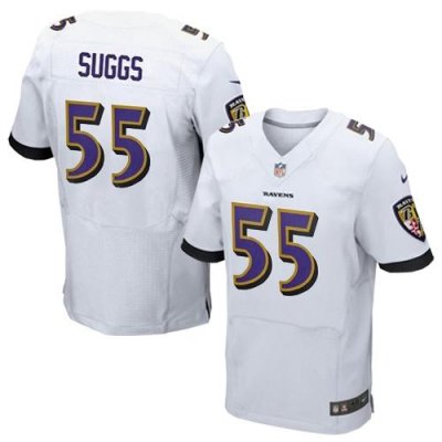 Jerseys Factory Cheap Nike Ravens #55 Terrell Suggs White Men's