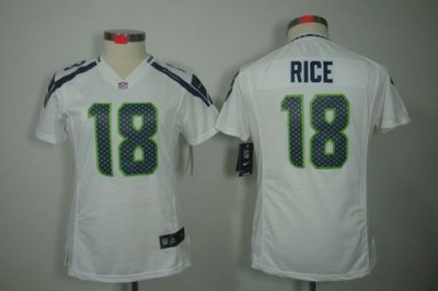 Jerseys Factory Cheap Nike Seahawks #18 Sidney Rice White Women'