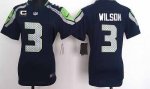 Jerseys Factory Cheap Nike Seahawks #3 Russell Wilson Steel Blue