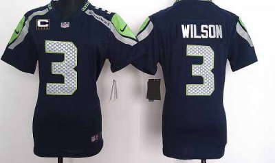 Jerseys Factory Cheap Nike Seahawks #3 Russell Wilson Steel Blue