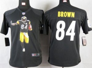 Jerseys Factory Cheap Nike Steelers #84 Antonio Brown Black Team