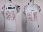 Jerseys Factory Cheap Texans #80 A.Johnson White Women's Zebra F