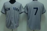 Jerseys Factory Cheap Yankees #7 Mickey Mantle Embroidered Grey