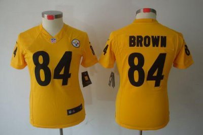 Jerseys Factory Cheap Nike Steelers #84 Antonio Brown Gold Women