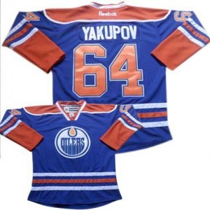 Jerseys Factory Cheap Oilers #64 Nail Yakupov Light Blue Embroid