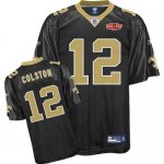 Jerseys Factory Cheap Saints #12 Marques Colston Black With Supe