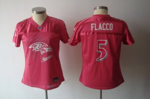 Jerseys Factory Cheap Ravens #5 Joe Flacco Pink 2011 Women's Fem