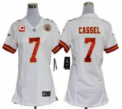 Jerseys Factory Cheap Nike Chiefs #7 Matt Cassel White With C Pa
