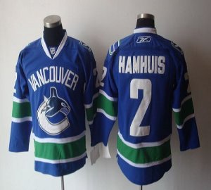 Jerseys Factory Cheap Canucks #2 Hamhuis Blue Embroidered NHL Je