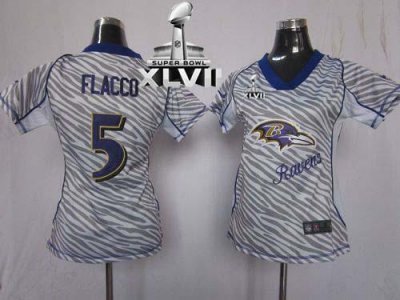 Jerseys Factory Cheap Nike Ravens #5 Joe Flacco Zebra Super Bowl