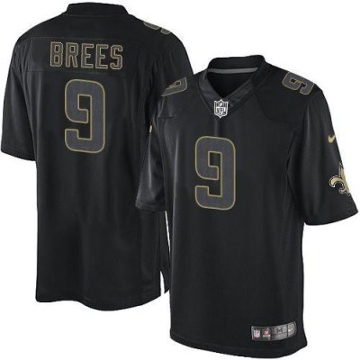 Jerseys Factory Cheap Nike Saints #9 Drew Brees Black Men's Embr
