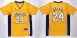 Jerseys Factory Cheap Lakers #24 Kobe Bryant Gold Short Sleeve S