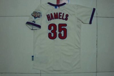 Jerseys Factory Cheap Phillies #35 Cole Hamels Embroidered Cream