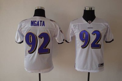 Jerseys Factory Cheap Ravens #92 Haloti Ngata White Embroidered