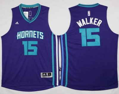 Jerseys Factory Cheap Revolution 30 Hornets #15 Kemba Walker Pur