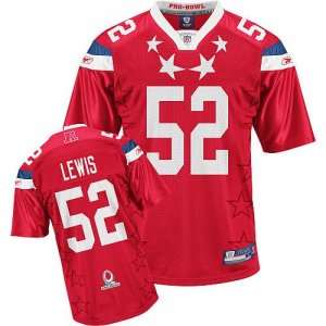 Jerseys Factory Cheap Ravens #52 Ray Lewis 2011 Red Pro Bowl Sti