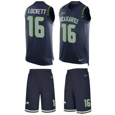 Jerseys Factory Cheap Nike Seahawks #16 Tyler Lockett Steel Blue