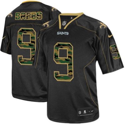 Jerseys Factory Cheap Nike Saints #9 Drew Brees Black Men's Embr