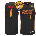 Jerseys Factory Cheap Heat #1 Chris Bosh Black Finals Patch Stit