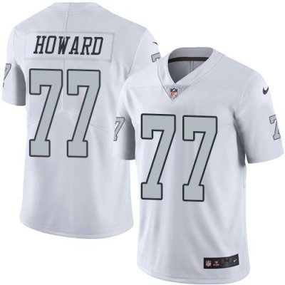 Jerseys Factory Cheap Nike Raiders #77 Austin Howard White Men's