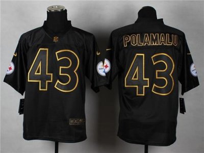 Jerseys Factory Cheap Nike Steelers #43 Troy Polamalu Black Gold