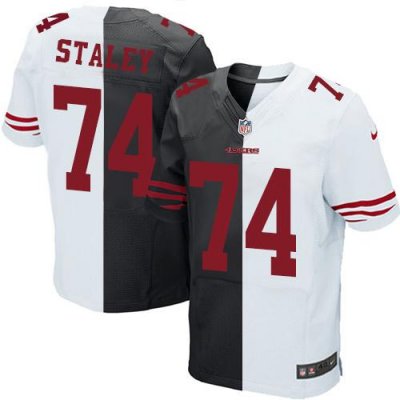 Jerseys Factory Cheap Nike 49ers #74 Joe Staley Black/White Men'